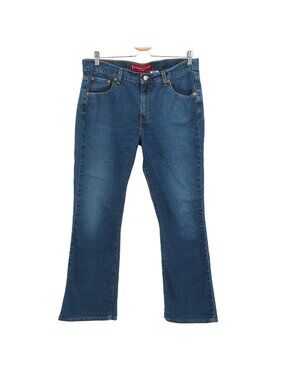 Levis Women 12 Nouveau Boot Cut Stretch 515 Blue Denim Jeans Pockets Cotton